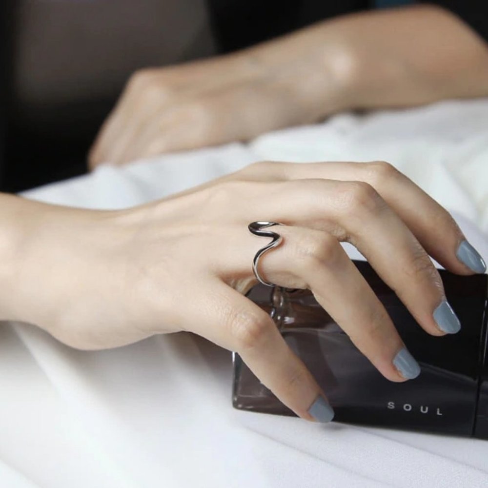 *NEW Gold/Sterling Silver Wave Adjustable Ring - Picture 3 of 11